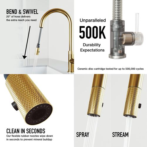 Main product image of Bristol Single Handle Pull-Down Sprayer Kitchen Faucet (Matte Brushed Gold), VG02033MG