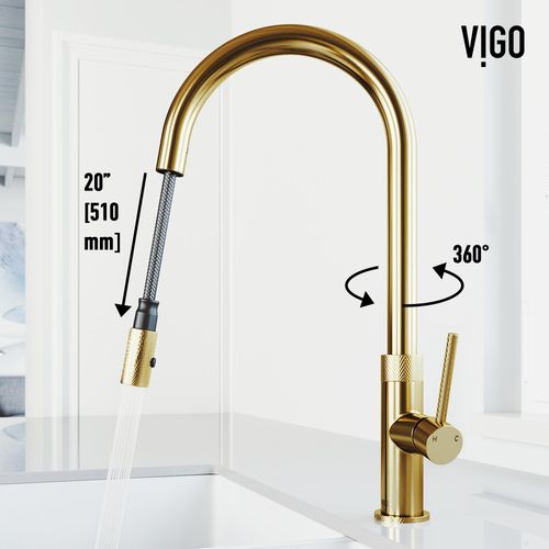 Main product image of Bristol Single Handle Pull-Down Sprayer Kitchen Faucet (Matte Brushed Gold), VG02033MG