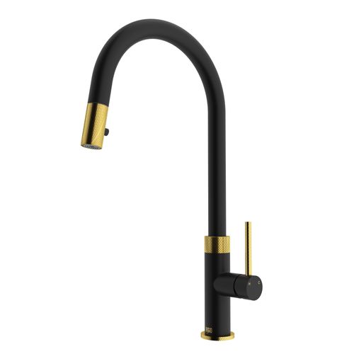 Main product image of Bristol Single Handle Pull-Down Sprayer Kitchen Faucet (Matte Brushed Gold/Matte Black), VG02033MGMB