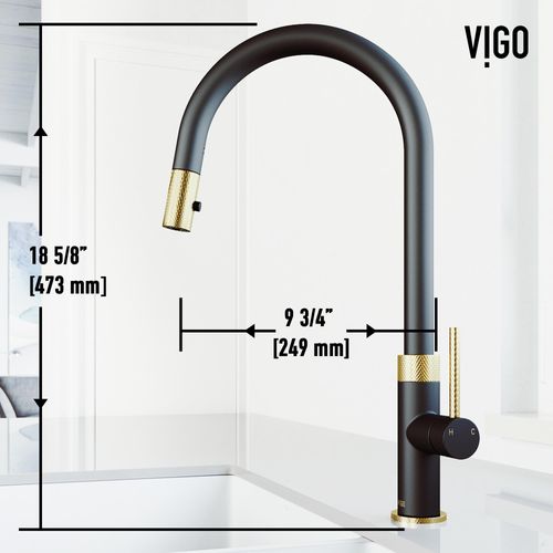 Main product image of Bristol Single Handle Pull-Down Sprayer Kitchen Faucet (Matte Brushed Gold/Matte Black), VG02033MGMB