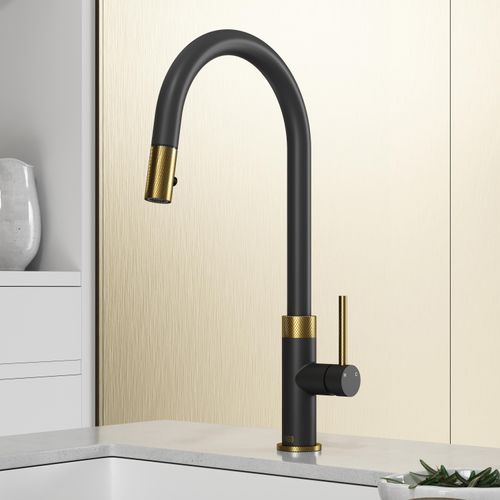 Main product image of Bristol Single Handle Pull-Down Sprayer Kitchen Faucet (Matte Brushed Gold/Matte Black), VG02033MGMB