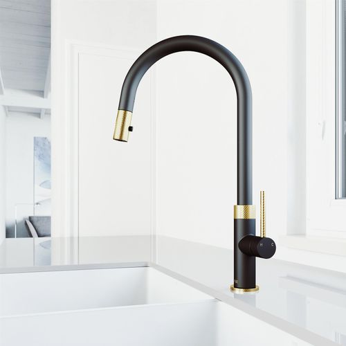 Main product image of Bristol Single Handle Pull-Down Sprayer Kitchen Faucet (Matte Brushed Gold/Matte Black), VG02033MGMB