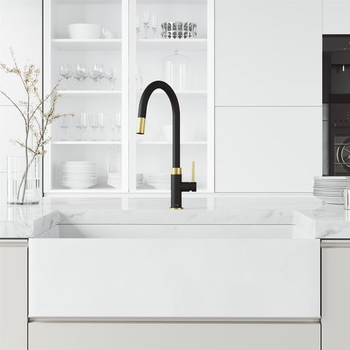 Main product image of Bristol Single Handle Pull-Down Sprayer Kitchen Faucet (Matte Brushed Gold/Matte Black), VG02033MGMB