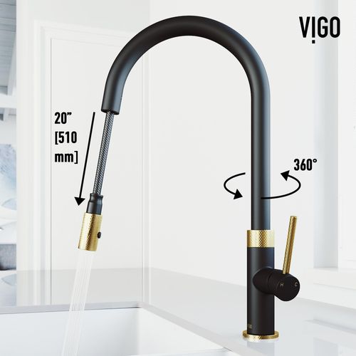 Main product image of Bristol Single Handle Pull-Down Sprayer Kitchen Faucet (Matte Brushed Gold/Matte Black), VG02033MGMB