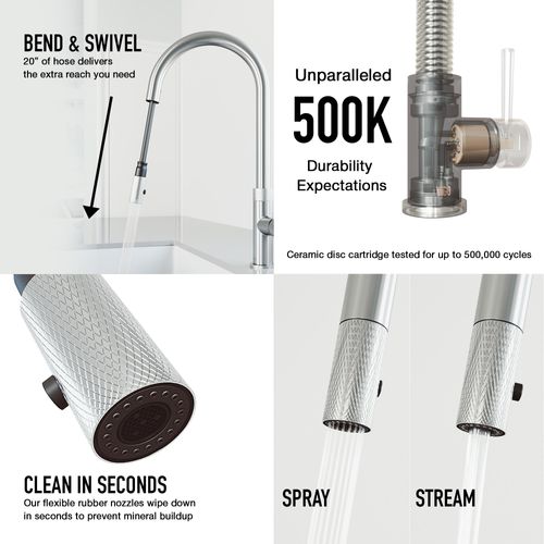 Main product image of Bristol Single Handle Pull-Down Sprayer Kitchen Faucet (Stainless Steel), VG02033ST