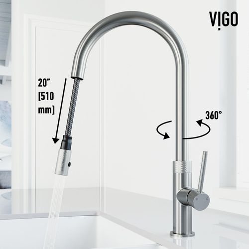 Main product image of Bristol Single Handle Pull-Down Sprayer Kitchen Faucet (Stainless Steel), VG02033ST