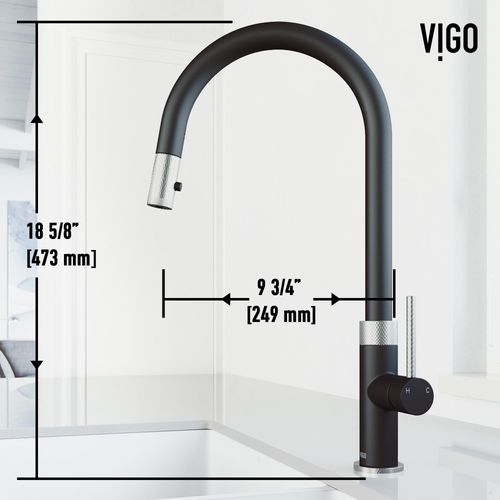 Main product image of Bristol Single Handle Pull-Down Sprayer Kitchen Faucet (Stainless Steel/Matte Black), VG02033STMB