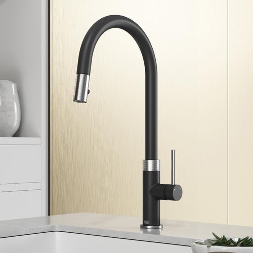 Main product image of Bristol Single Handle Pull-Down Sprayer Kitchen Faucet (Stainless Steel/Matte Black), VG02033STMB