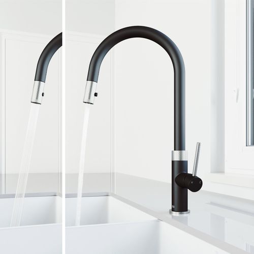 Main product image of Bristol Single Handle Pull-Down Sprayer Kitchen Faucet (Stainless Steel/Matte Black), VG02033STMB