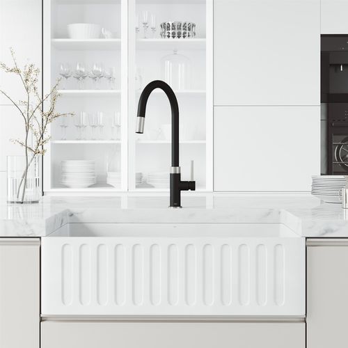 Main product image of Bristol Single Handle Pull-Down Sprayer Kitchen Faucet (Stainless Steel/Matte Black), VG02033STMB
