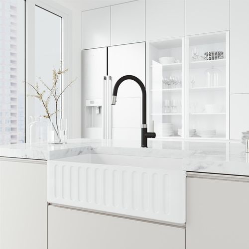 Main product image of Bristol Single Handle Pull-Down Sprayer Kitchen Faucet (Stainless Steel/Matte Black), VG02033STMB
