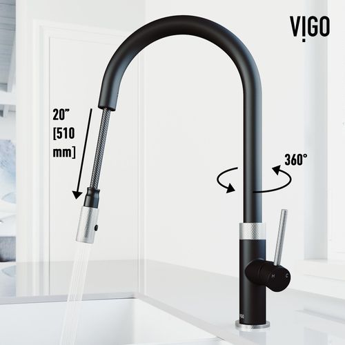 Main product image of Bristol Single Handle Pull-Down Sprayer Kitchen Faucet (Stainless Steel/Matte Black), VG02033STMB