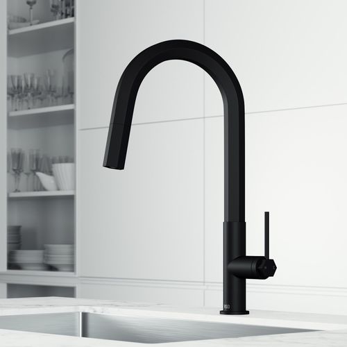 Main product image of Hart Hexad Single Handle Pull-Down Spout Kitchen Faucet (Matte Black), VG02034MB