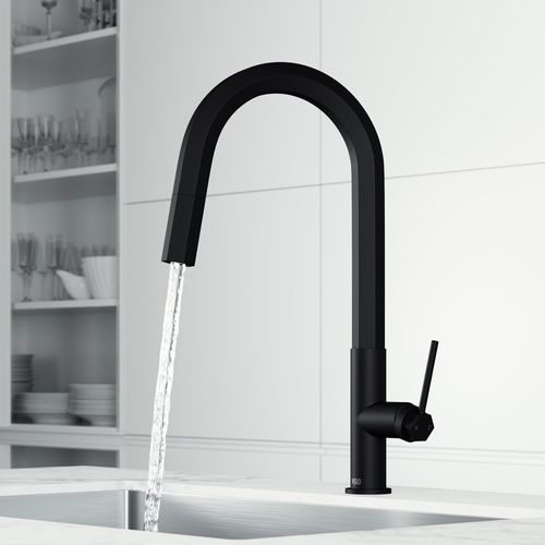 Main product image of Hart Hexad Single Handle Pull-Down Spout Kitchen Faucet (Matte Black), VG02034MB