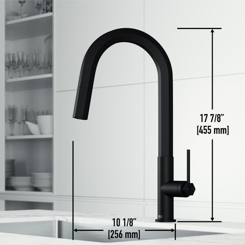 Main product image of Hart Hexad Single Handle Pull-Down Spout Kitchen Faucet (Matte Black), VG02034MB