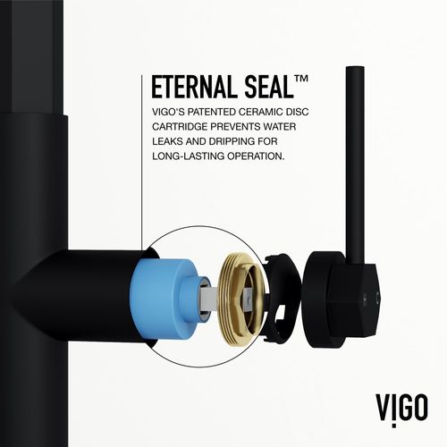 Main product image of Hart Hexad Single Handle Pull-Down Spout Kitchen Faucet (Matte Black), VG02034MB