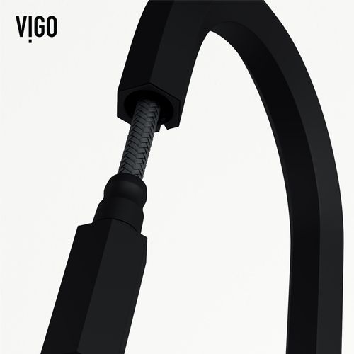 Main product image of Hart Hexad Single Handle Pull-Down Spout Kitchen Faucet (Matte Black), VG02034MB