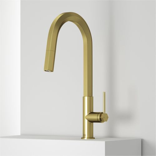 Main product image of Hart Hexad Single Handle Pull-Down Spout Kitchen Faucet (Matte Brushed Gold), VG02034MG