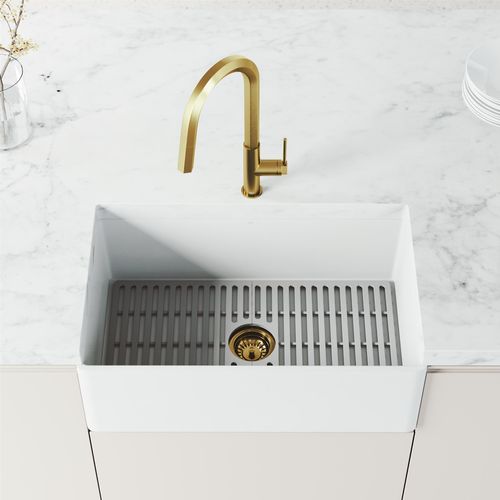 Main product image of Hart Hexad Single Handle Pull-Down Spout Kitchen Faucet (Matte Brushed Gold), VG02034MG