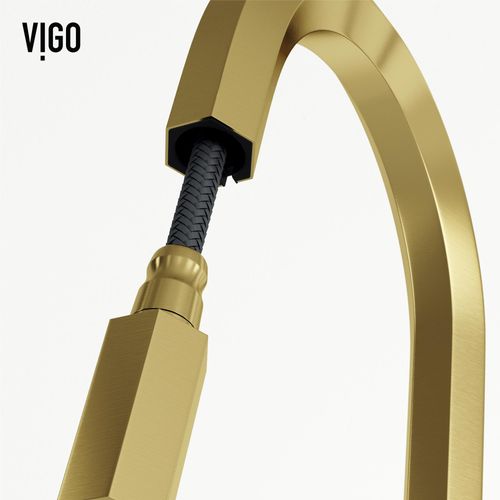 Main product image of Hart Hexad Single Handle Pull-Down Spout Kitchen Faucet (Matte Brushed Gold), VG02034MG