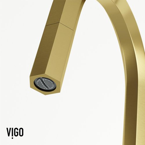Main product image of Hart Hexad Single Handle Pull-Down Spout Kitchen Faucet (Matte Brushed Gold), VG02034MG