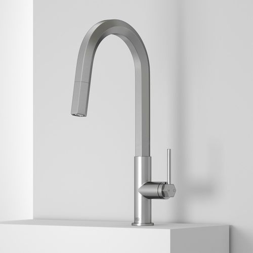 Main product image of Hart Hexad Single Handle Pull-Down Spout Kitchen Faucet (Stainless Steel), VG02034ST