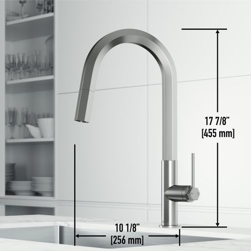 Main product image of Hart Hexad Single Handle Pull-Down Spout Kitchen Faucet (Stainless Steel), VG02034ST