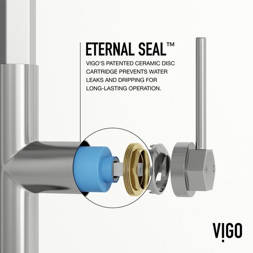 Main product image of Hart Hexad Single Handle Pull-Down Spout Kitchen Faucet (Stainless Steel), VG02034ST