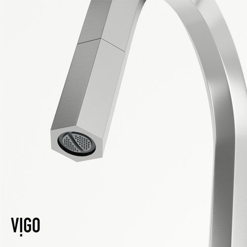 Main product image of Hart Hexad Single Handle Pull-Down Spout Kitchen Faucet (Stainless Steel), VG02034ST