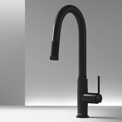 Main product image of Hart Arched Single Handle Pull-Down Spout Kitchen Faucet (Matte Black), VG02035MB