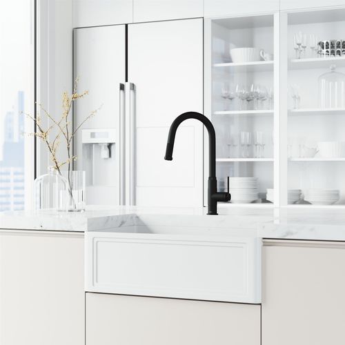 Main product image of Hart Arched Single Handle Pull-Down Spout Kitchen Faucet (Matte Black), VG02035MB