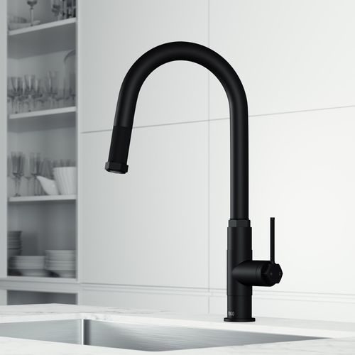 Main product image of Hart Arched Single Handle Pull-Down Spout Kitchen Faucet (Matte Black), VG02035MB