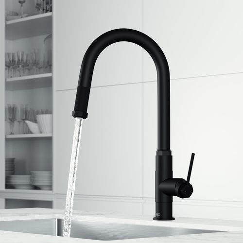Main product image of Hart Arched Single Handle Pull-Down Spout Kitchen Faucet (Matte Black), VG02035MB