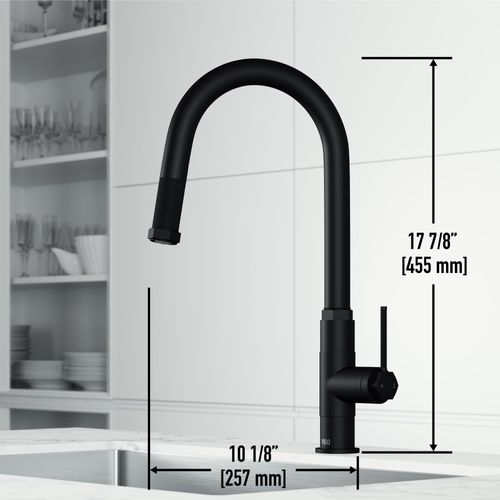 Main product image of Hart Arched Single Handle Pull-Down Spout Kitchen Faucet (Matte Black), VG02035MB