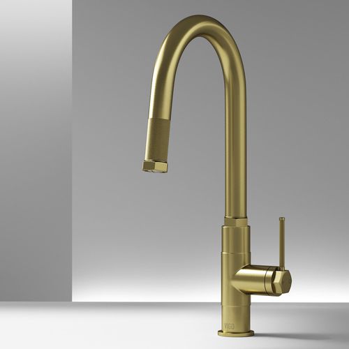Main product image of Hart Arched Single Handle Pull-Down Spout Kitchen Faucet (Matte Brushed Gold), VG02035MG
