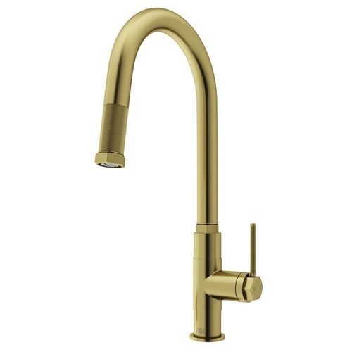 Main product image of Hart Arched Single Handle Pull-Down Spout Kitchen Faucet (Matte Brushed Gold), VG02035MG