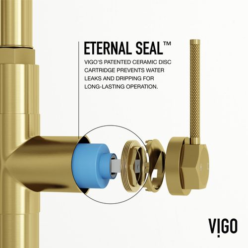 Main product image of Hart Arched Single Handle Pull-Down Spout Kitchen Faucet (Matte Brushed Gold), VG02035MG