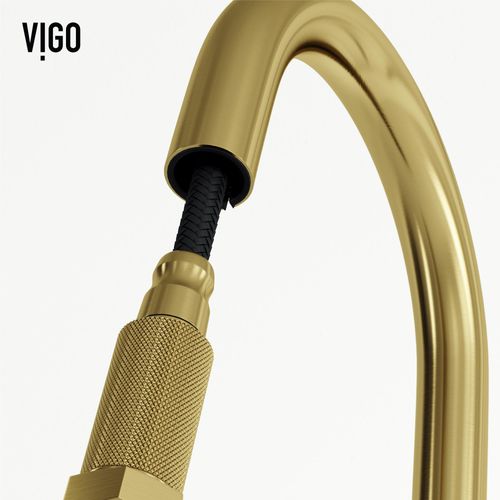 Main product image of Hart Arched Single Handle Pull-Down Spout Kitchen Faucet (Matte Brushed Gold), VG02035MG