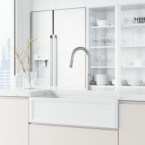 Main product image of Hart Arched Single Handle Pull-Down Spout Kitchen Faucet (Stainless Steel), VG02035ST