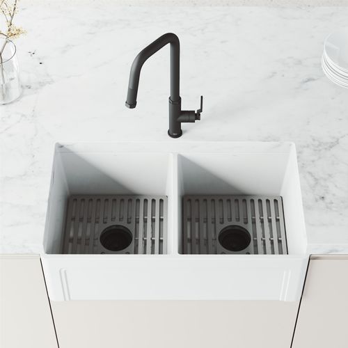 Main product image of Hart Angular Single Handle Pull-Down Spout Kitchen Faucet (Matte Black), VG02036MB