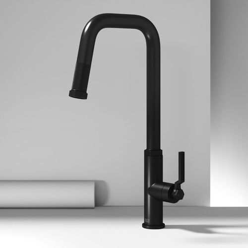 Main product image of Hart Angular Single Handle Pull-Down Spout Kitchen Faucet (Matte Black), VG02036MB