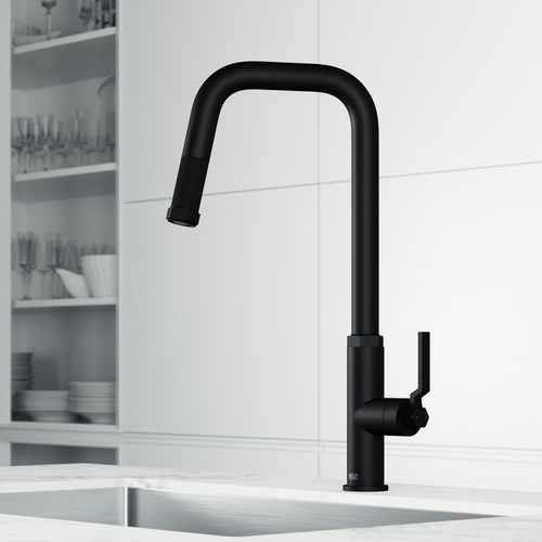 Main product image of Hart Angular Single Handle Pull-Down Spout Kitchen Faucet (Matte Black), VG02036MB