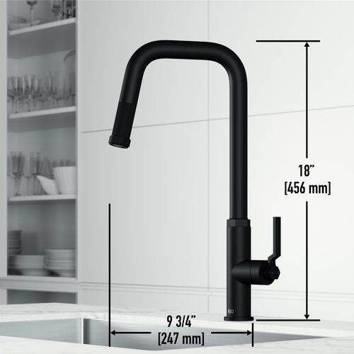 Main product image of Hart Angular Single Handle Pull-Down Spout Kitchen Faucet (Matte Black), VG02036MB