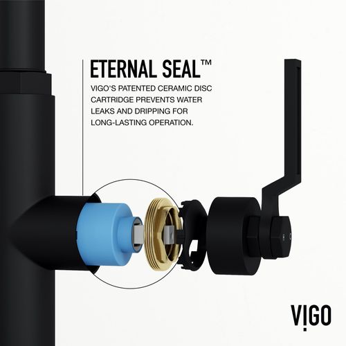 Main product image of Hart Angular Single Handle Pull-Down Spout Kitchen Faucet (Matte Black), VG02036MB