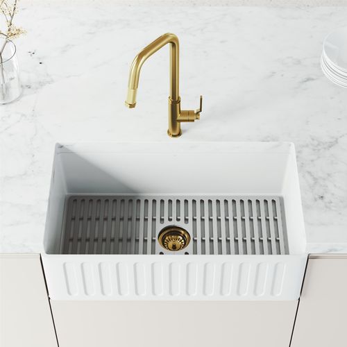 Main product image of Hart Angular Single Handle Pull-Down Spout Kitchen Faucet (Matte Brushed Gold), VG02036MG