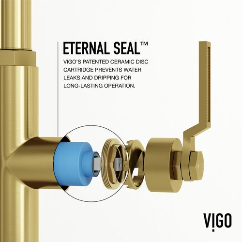 Main product image of Hart Angular Single Handle Pull-Down Spout Kitchen Faucet (Matte Brushed Gold), VG02036MG