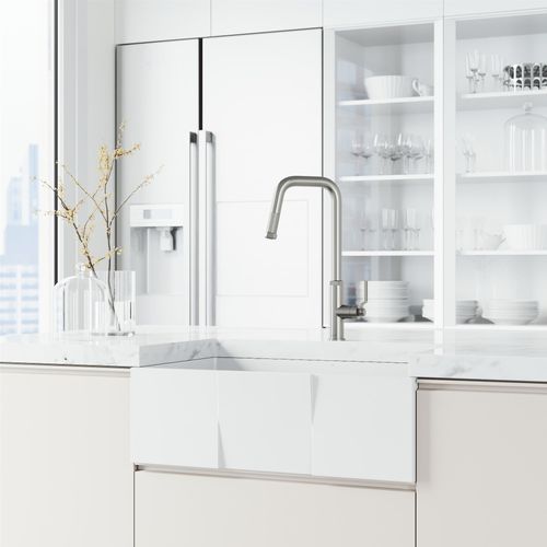 Main product image of Hart Angular Single Handle Pull-Down Spout Kitchen Faucet (Stainless Steel), VG02036ST