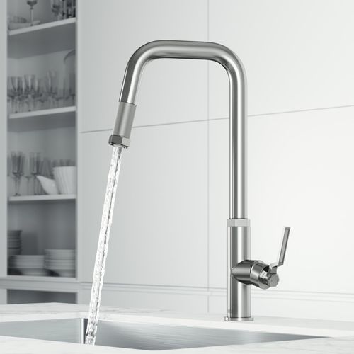 Main product image of Hart Angular Single Handle Pull-Down Spout Kitchen Faucet (Stainless Steel), VG02036ST