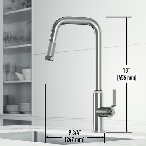 Main product image of Hart Angular Single Handle Pull-Down Spout Kitchen Faucet (Stainless Steel), VG02036ST