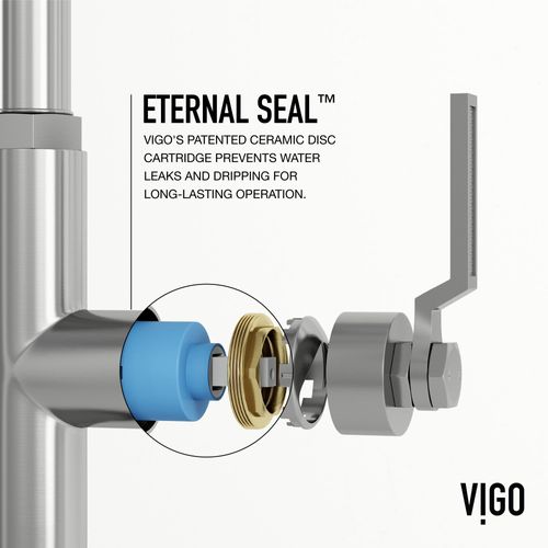 Main product image of Hart Angular Single Handle Pull-Down Spout Kitchen Faucet (Stainless Steel), VG02036ST